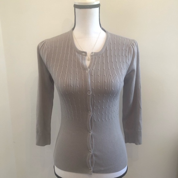 Rampage Grey Shrug Sweater Button Up - Picture 3 of 6
